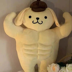 Funny Muscle Pom Pom Purin Plush Doll Cute Anime Cushion Pillow Soft Stuffed Toy 07FC0E-D4 - KOEEK