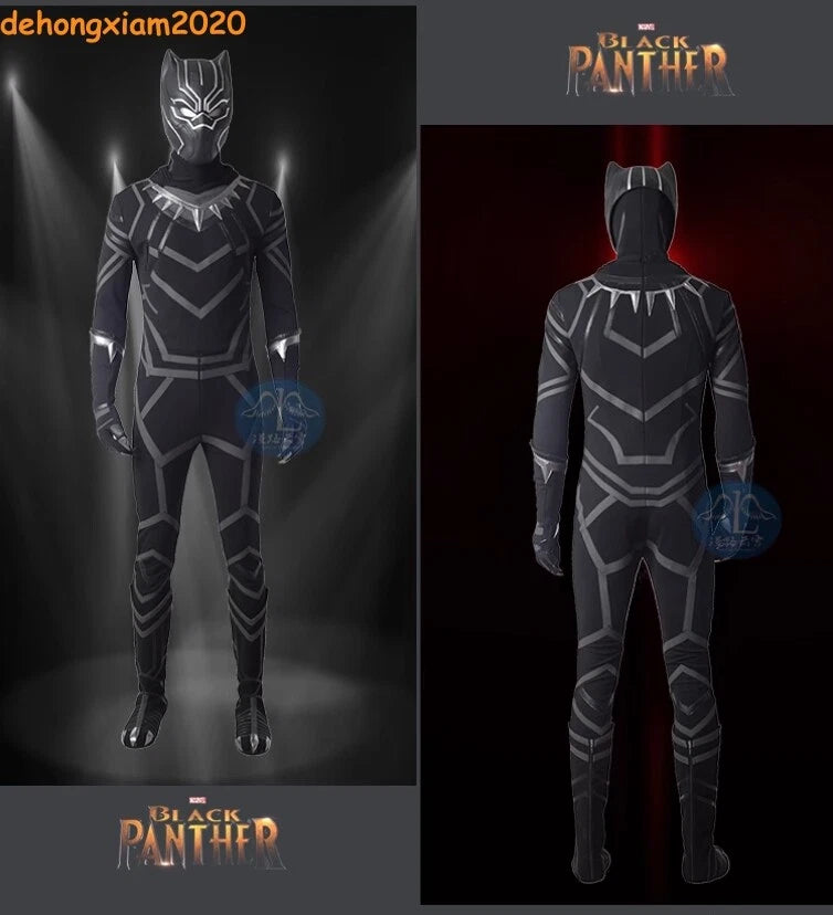 Captain America Civil War Black Panther Cosplay Costume Jumpsuit Helmet Shoes 07FC0E-D4 - KOEEK