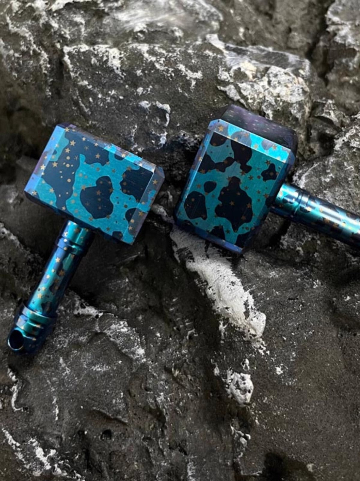 Titanium EDC Key Chain Necklace Hammer Pendant DIY Beads Paracord Bead Zip Head- 07FC0E-D4 - KOEEK