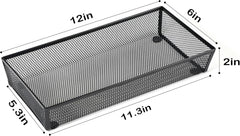 3-Piece Mesh Drawer Organizer, Cutlery Tabletop Storage Tray (12 x 6 x 2 inches) 07FC0E-D4 - KOEEK