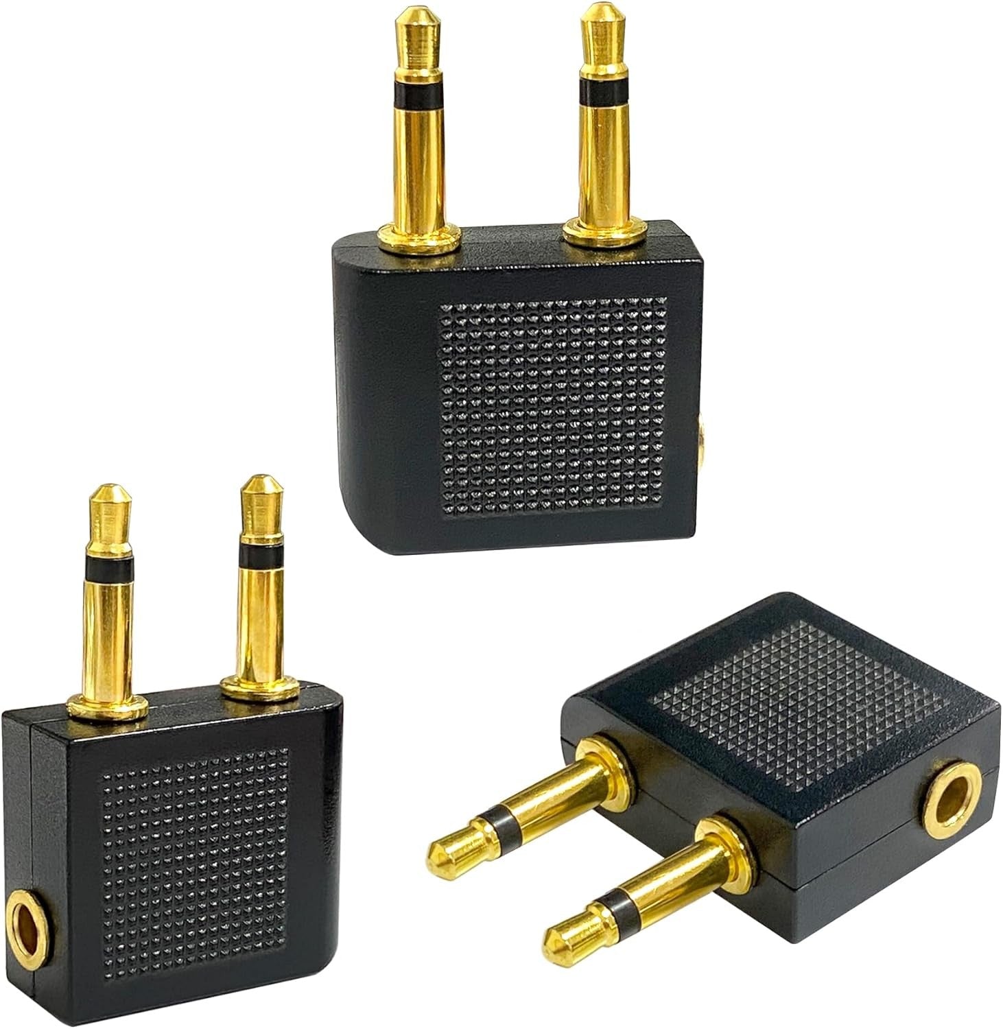 new BlingKingdom 3 PCS Airplane Flight Headphone Adapter, Dual 3.5mm Male to...