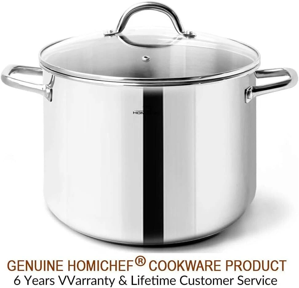 8-Quart Stock Pot with Lid (Nickel-Free Stainless Steel) -Polished Stock Pot 07FC0E-D4 - KOEEK