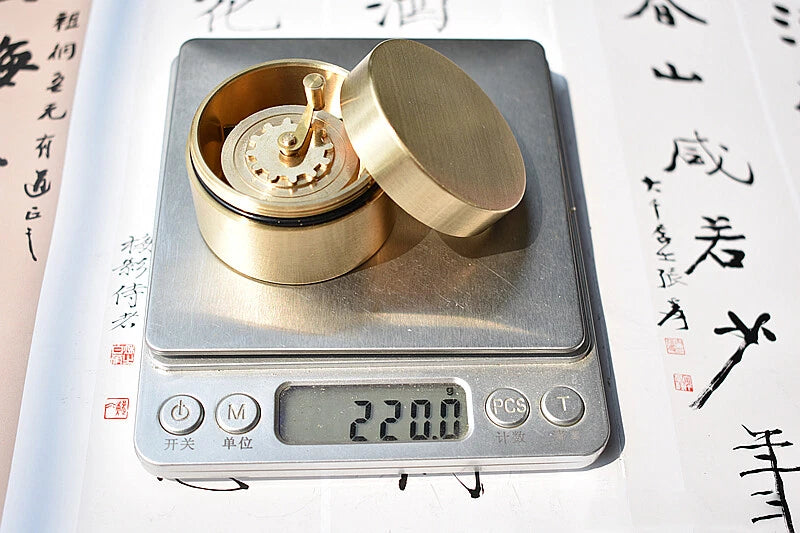 EDC Brass Pocket Tape Measure Mini Manual Reel Retro Flywheel Sewing Tool 07FC0E-D4 - KOEEK