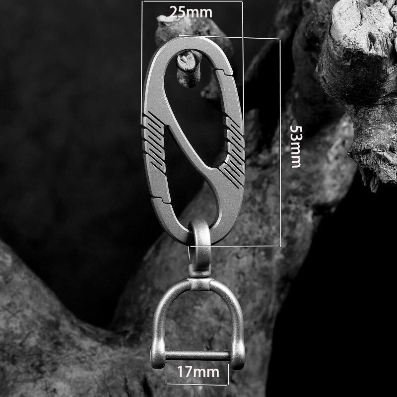 EDC Titanium Quick Horseshoe Buckle Detach Belt Waist hanging Keychain Key Ring 07FC0E-D4 - KOEEK