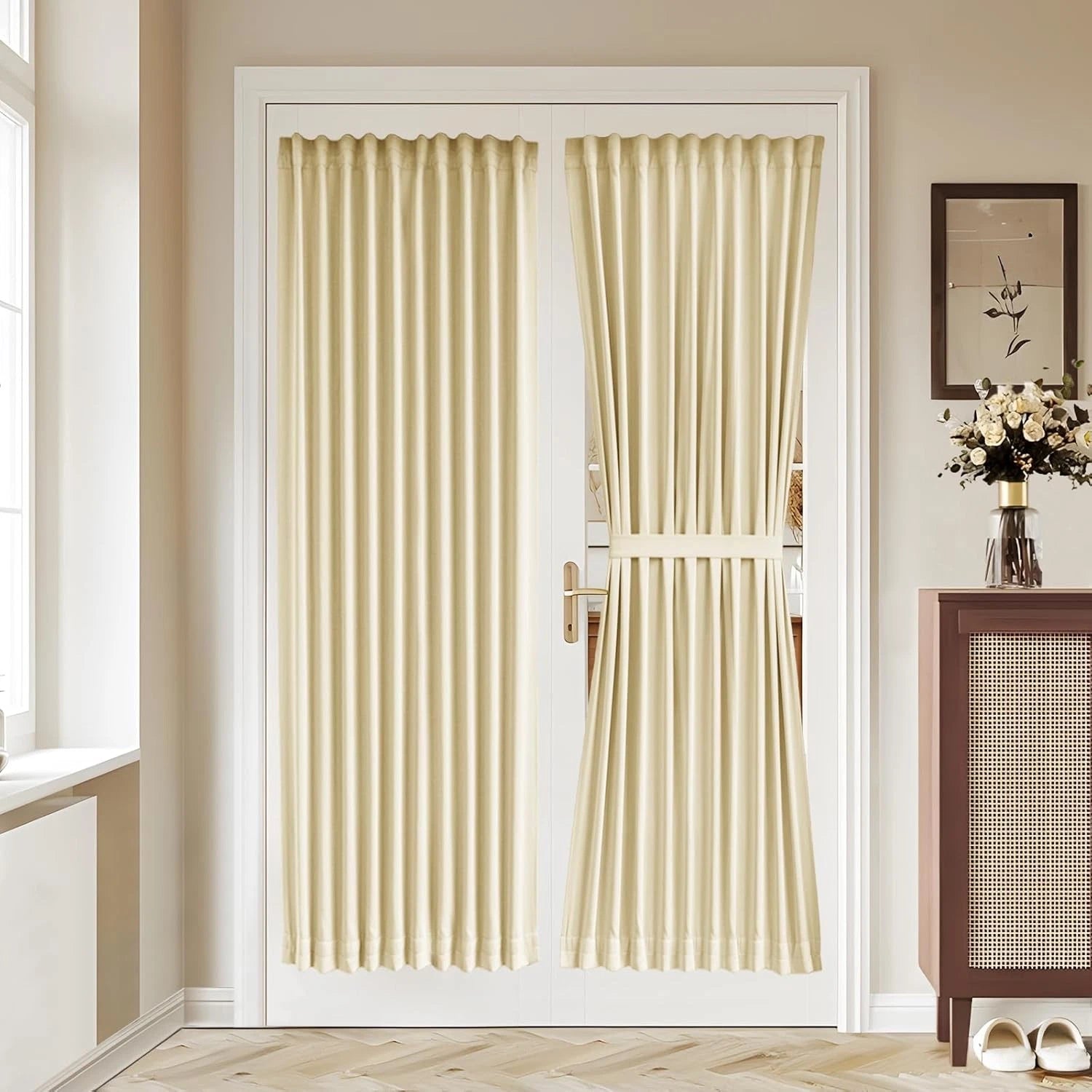 36 wide x 72 long front door curtain panel, 1 piece, light beige 07FC0E-D4 - KOEEK
