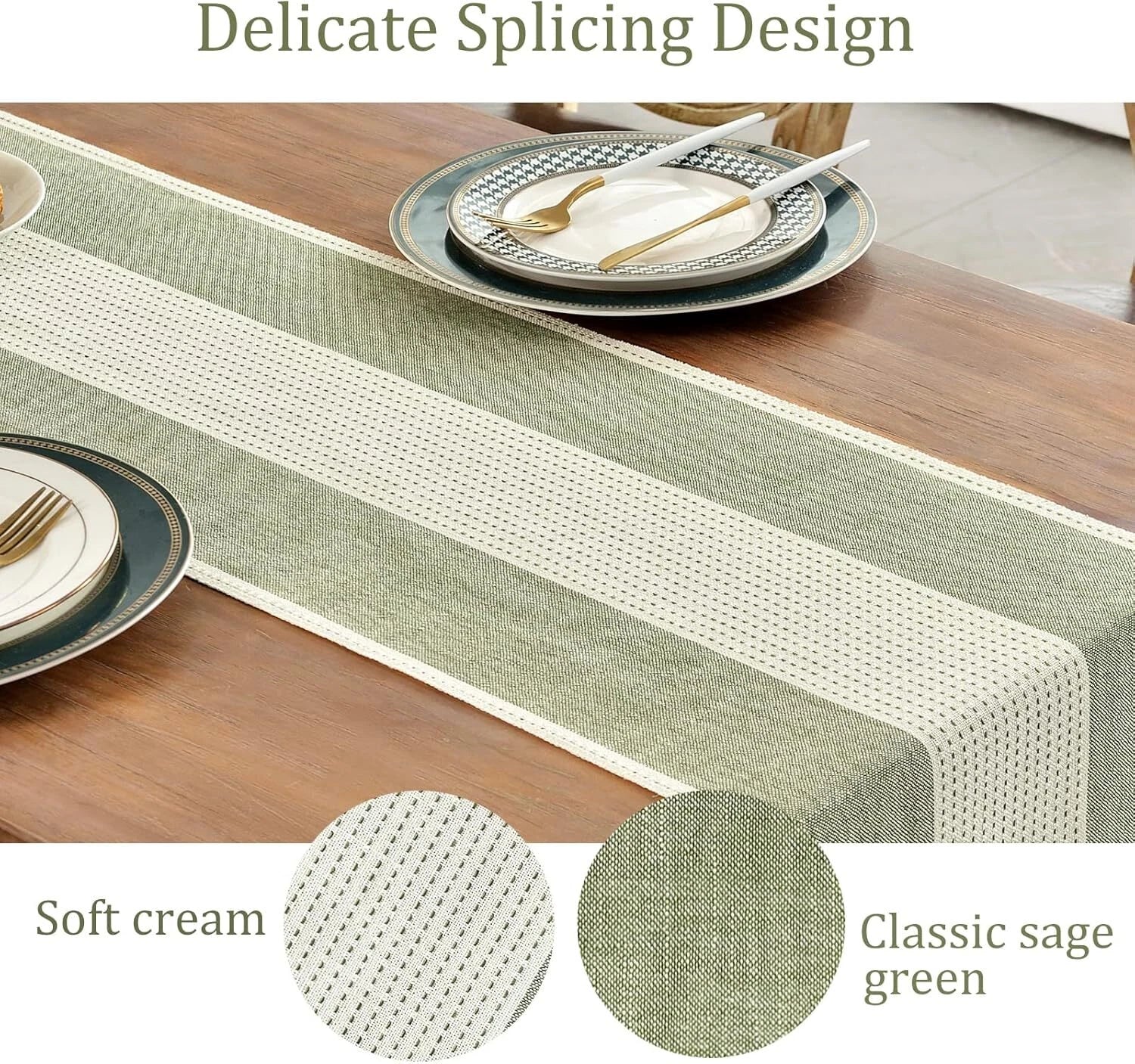 Linen Table Runner, Farmhouse Macrame Table Runners 72 Inches Long Dining Table 07FC0E-D4 - KOEEK