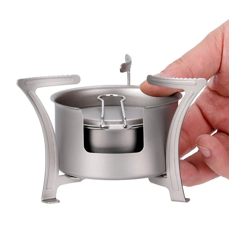 Titanium Camping Stove Alcohol Stove Ultralight Mini Outdoor Folding Stove 07FC0E-D4 - KOEEK