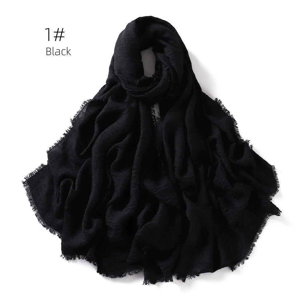 Women's Hijabs Scarf Solid Cotton Blend Breathable Muslim Scarf Shawls and Wraps 07FC0E-D4 - KOEEK