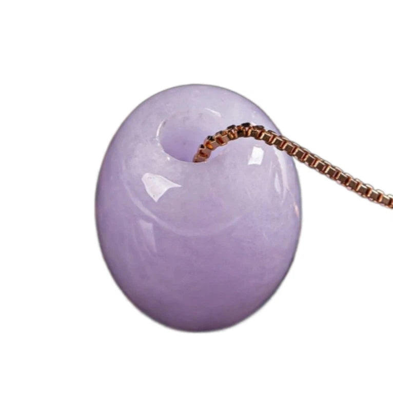 1pc Purple Violet Natural Jade Pendant Circle Bead Necklace Women Gift 07FC0E-D4 - KOEEK