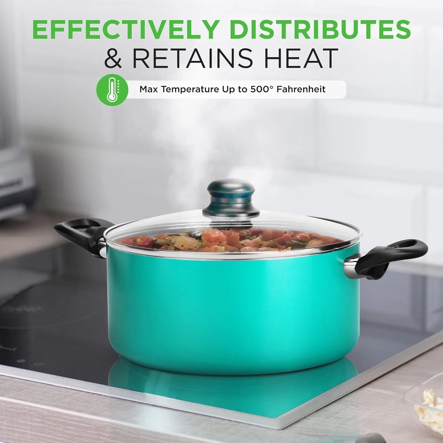 15-Piece Non-Stick Kitchen Cookware Set, PFOA/PFOS Free 07FC0E-D4 - KOEEK