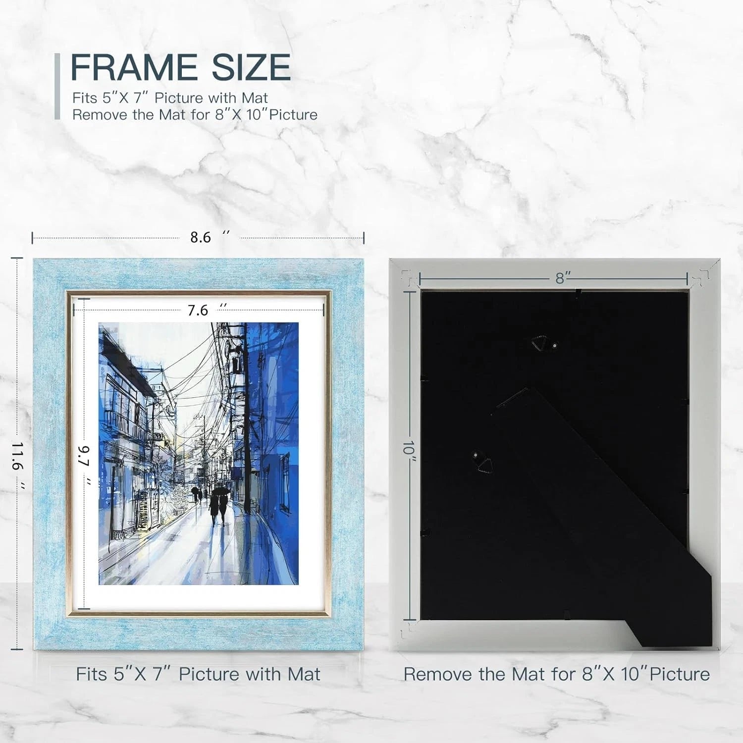 8x10 Photo Frame Set (4 pieces) Vintage Style Photo Frame 07FC0E-D4 - KOEEK