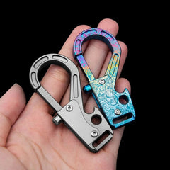 1PC Titanium Carabiner Keychain Clip EDC Car Key Chain Holder with Bottle Opener 07FC0E-D4 - KOEEK