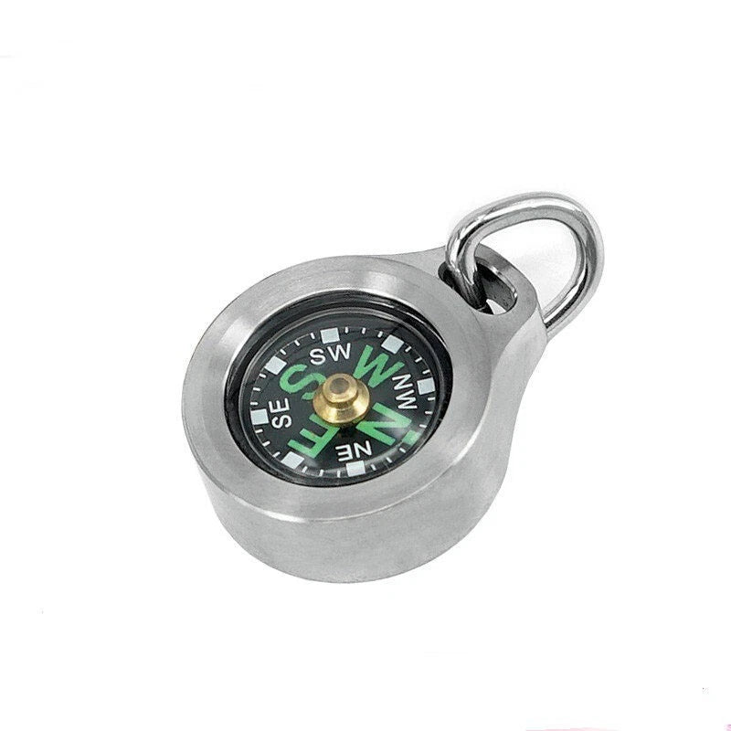 EDC Mini Titanium Keychain Compass for Outdoor Camping Travel Necklace Pendant 07FC0E-D4 - KOEEK