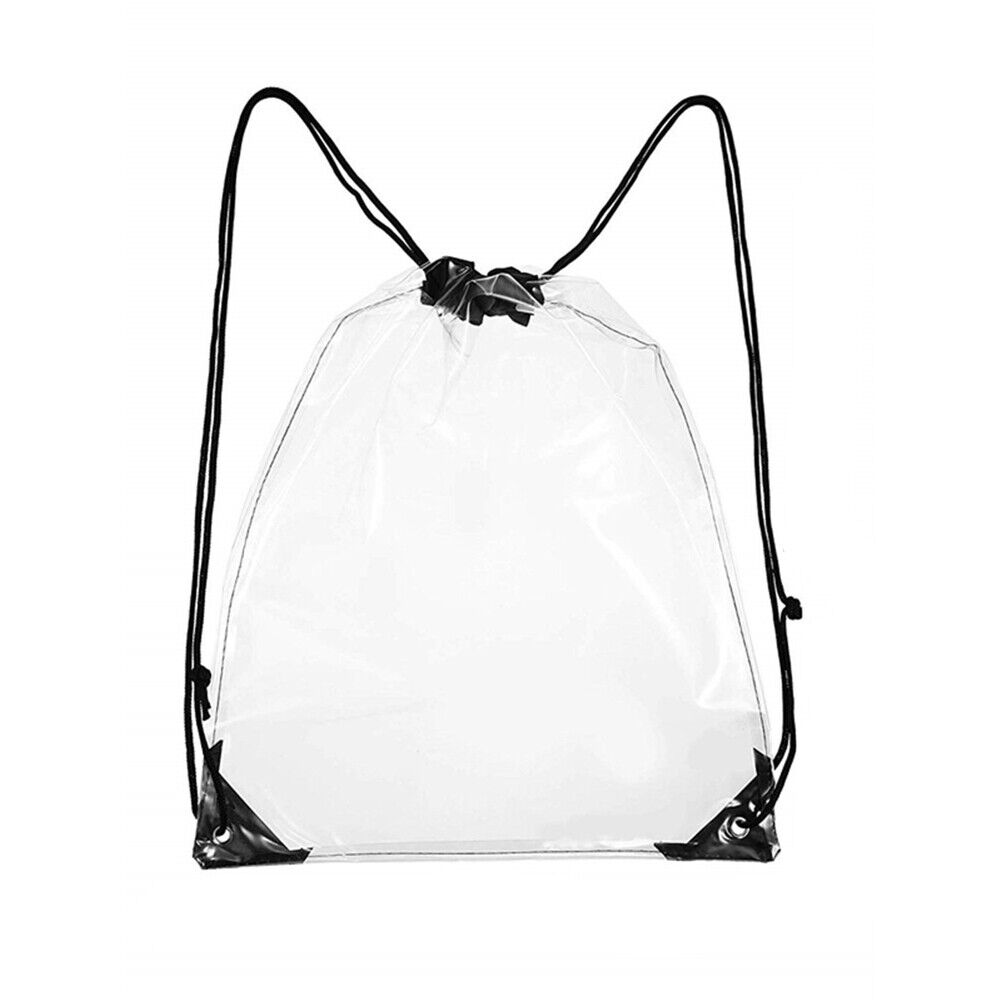 new Clear Drawstring Storage Bag Waterproof Stadiums Sporting Event Storage Backpack koeek - KOEEK