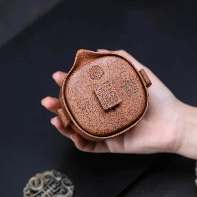 200ml Retro Yixing Purple Clay Handmade Teapot Hand Grab Pot Tea Kettle Teaware 07FC0E-D4 - KOEEK