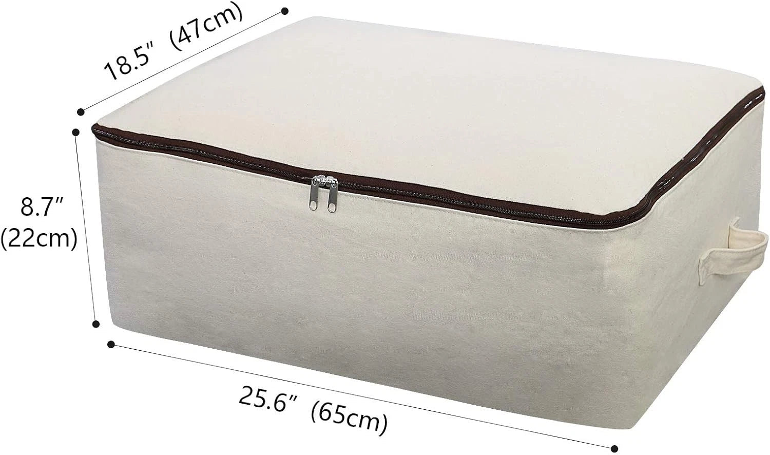 2-piece canvas storage bag set, dimensions: 25.6 x 18.5 x 8.7 inches, beige. 07FC0E-D4 - KOEEK