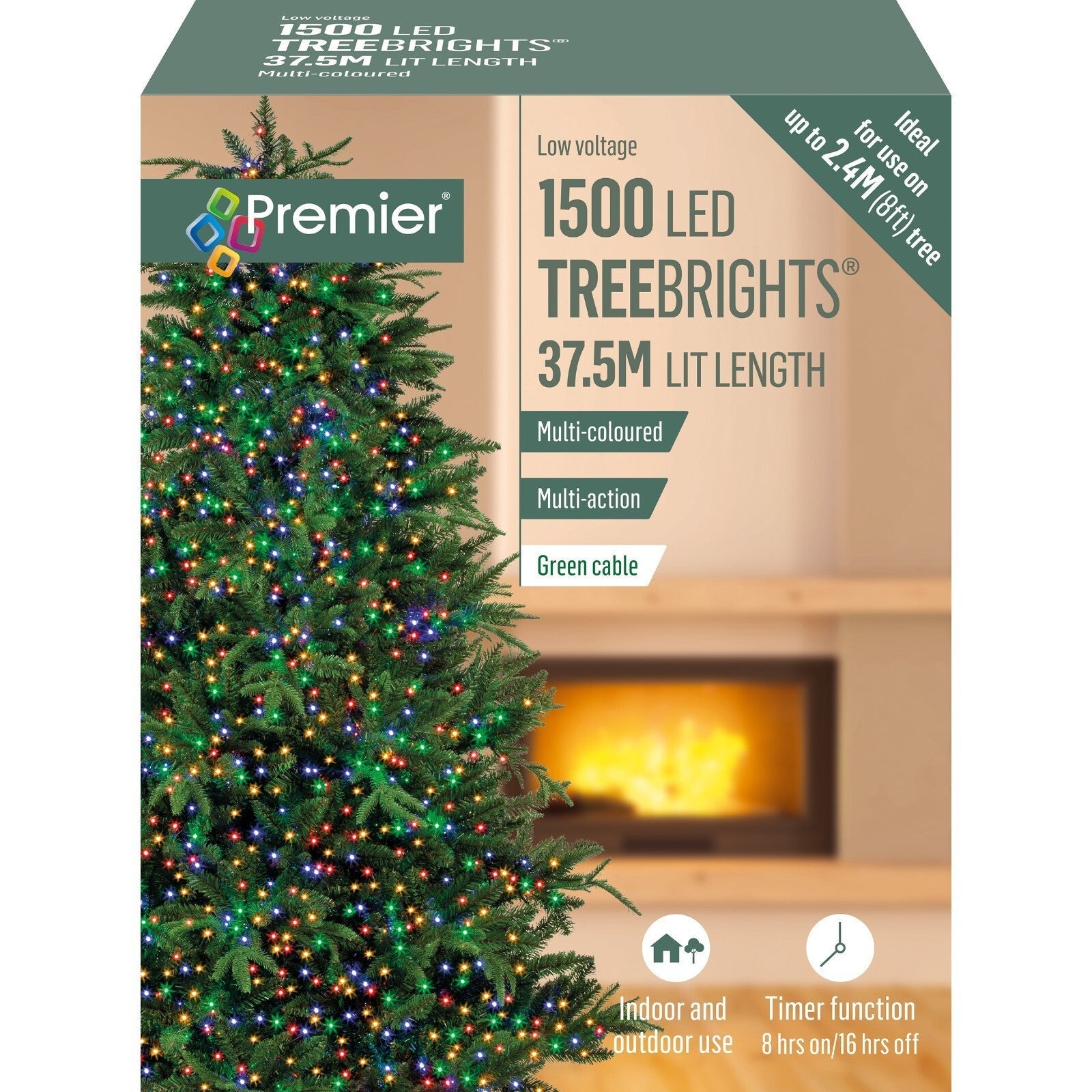 Premier 1500 LED Multi-Action TreeBrights Christmas Tree Lights with Timer MULTI PREMIER - KOEEK