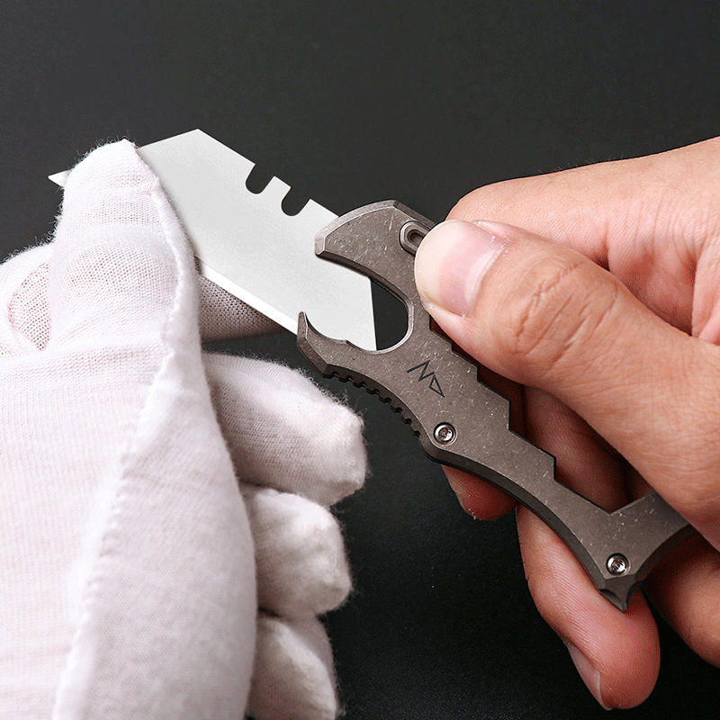 EDC TC4 Titanium Alloy Multi Tools Bottle Opener Crowbar Keychain Outdoor Tools 07FC0E-D4 - KOEEK