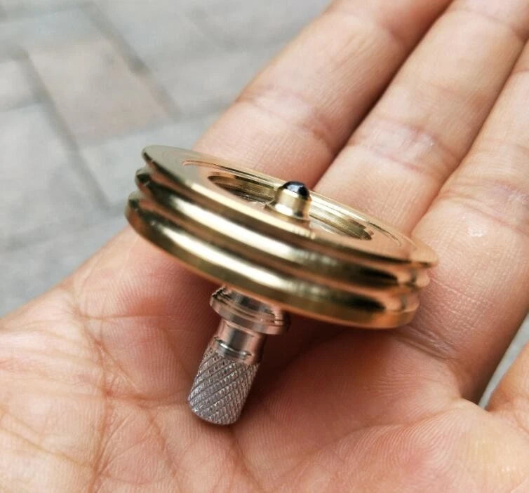 Brass Hand Twisting Spinning Top Gyro Gyroscope Collection Spinner Toys 07FC0E-D4 - KOEEK
