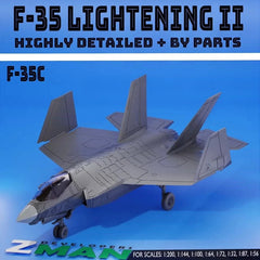 1/144 U.S. F35-C Lightning 2 Fighter Jet Unpainted Assembly Model 3D Printed 07FC0E-D4 - KOEEK