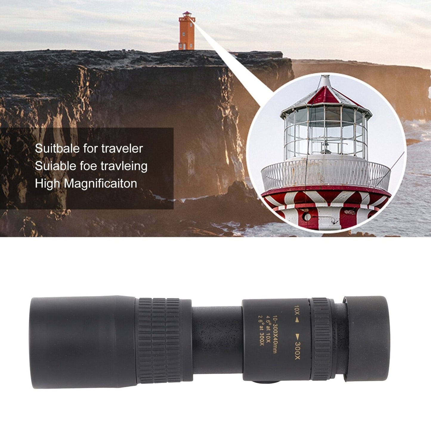 new 10‑300X40 Telescope 21mm High Magnification Single Tube Telescope Waterproof koeek - KOEEK