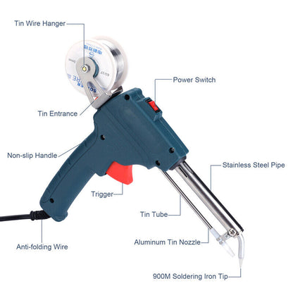 new 60Watt Auto Electric Soldering Iron Gun Kit for Repair Circuit Board, Home DIY