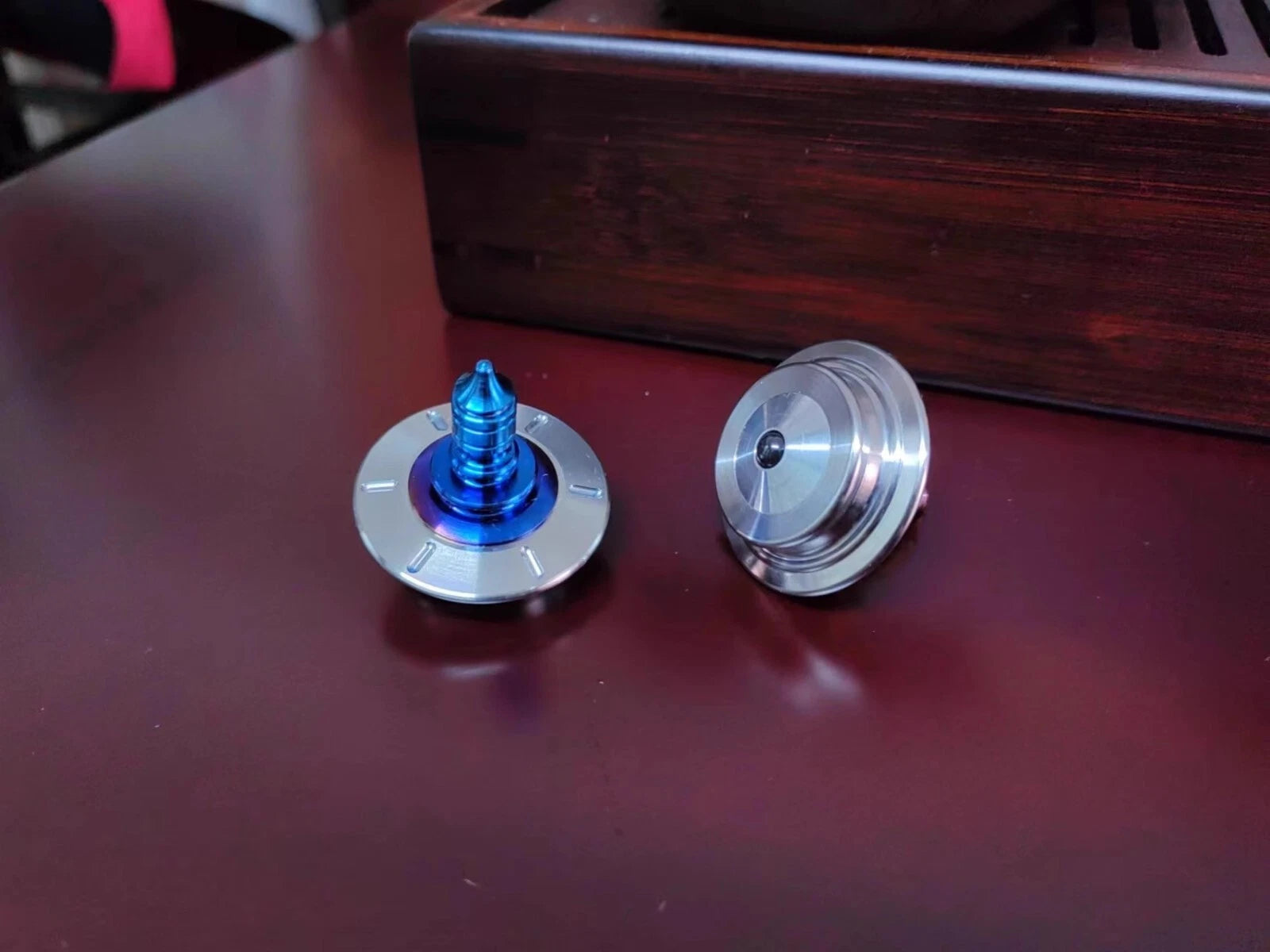 Titanium Spinning Top Finger Spinner Ceramic Bead Fidget Stainless Steel EDC Toy 07FC0E-D4 - KOEEK
