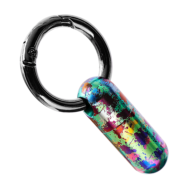 EDC Titanium Keychain Waterproof Box Sealed Container Storage Tank w Key Ring 07FC0E-D4 - KOEEK