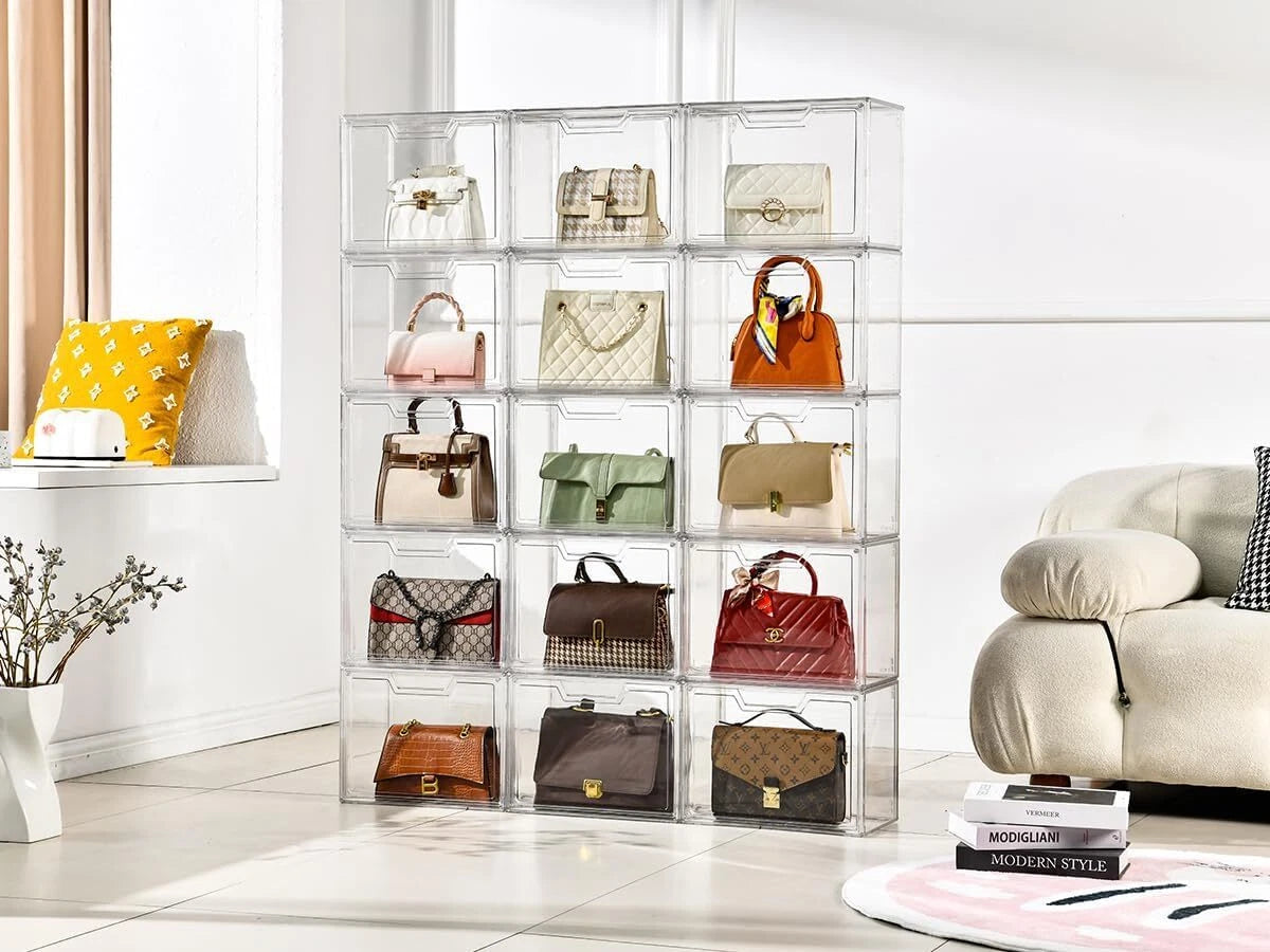 Closet Purse Organizer, Display Box for Handbag Storage, (5-Pack) 07FC0E-D4 - KOEEK
