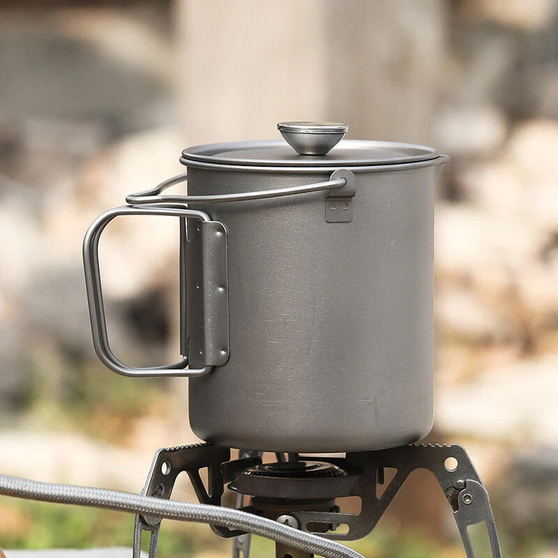 750ml Camping Coffee Pot with French Press Outdoor Cup Mug Cookware for Hiking 07FC0E-D4 - KOEEK