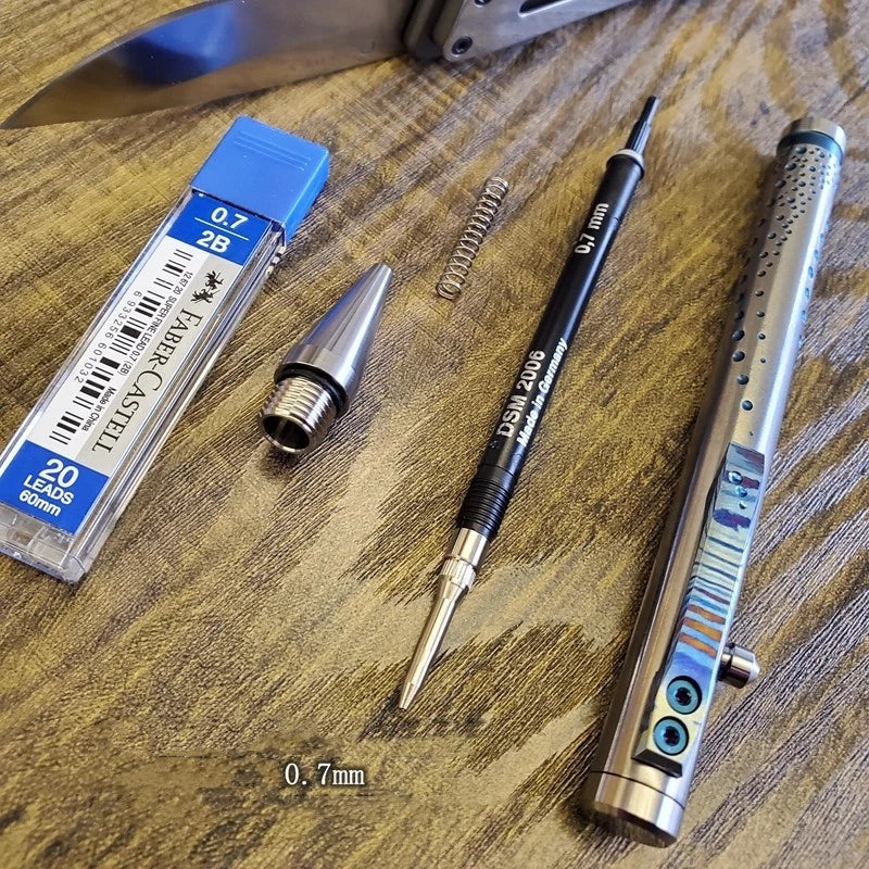 Titanium Alloy Pocket Mechanical Pencil Student Drawing Pens Office Stationery 07FC0E-D4 - KOEEK