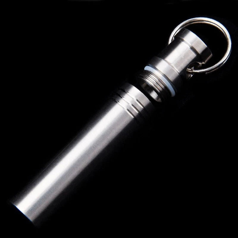 1pcs Titanium Alloy Keychain Waterproof Box Sealed Container Outdoor Storage EDC 07FC0E-D4 - KOEEK