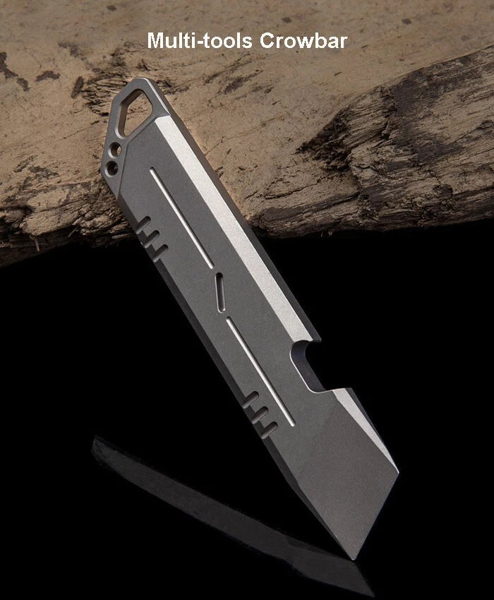 Titanium Alloy Pry Bar Crowbar Bottle Opener Portable Outdoor Multi Tools EDC 07FC0E-D4 - KOEEK
