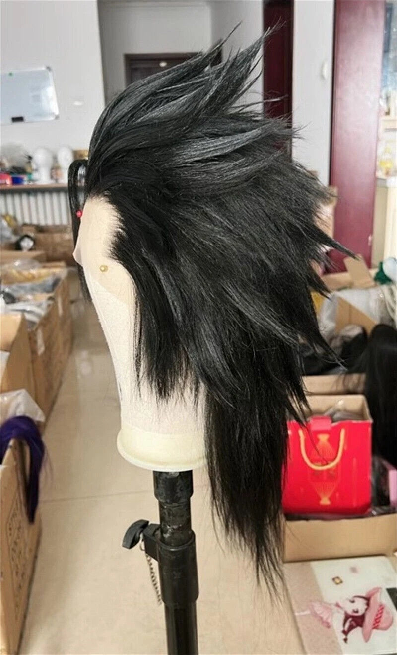Final Fantasy 7 FF7 Aerith Zack Fair Cosplay Wig Handmade Unisex Long Hairpiece 07FC0E-D4 - KOEEK