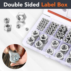 new 154 Pcs Metric Hex Nuts Assortment Kit, M3 M4 M5 M6 M8 154Pcs 07FC0E-D4 - KOEEK