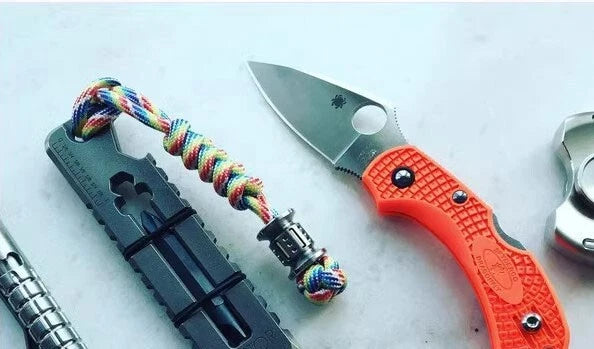 EDC Titanium Alloy Roman Column Bead Parachute Cord Knife Lanyard Pendant DIY 07FC0E-D4 - KOEEK