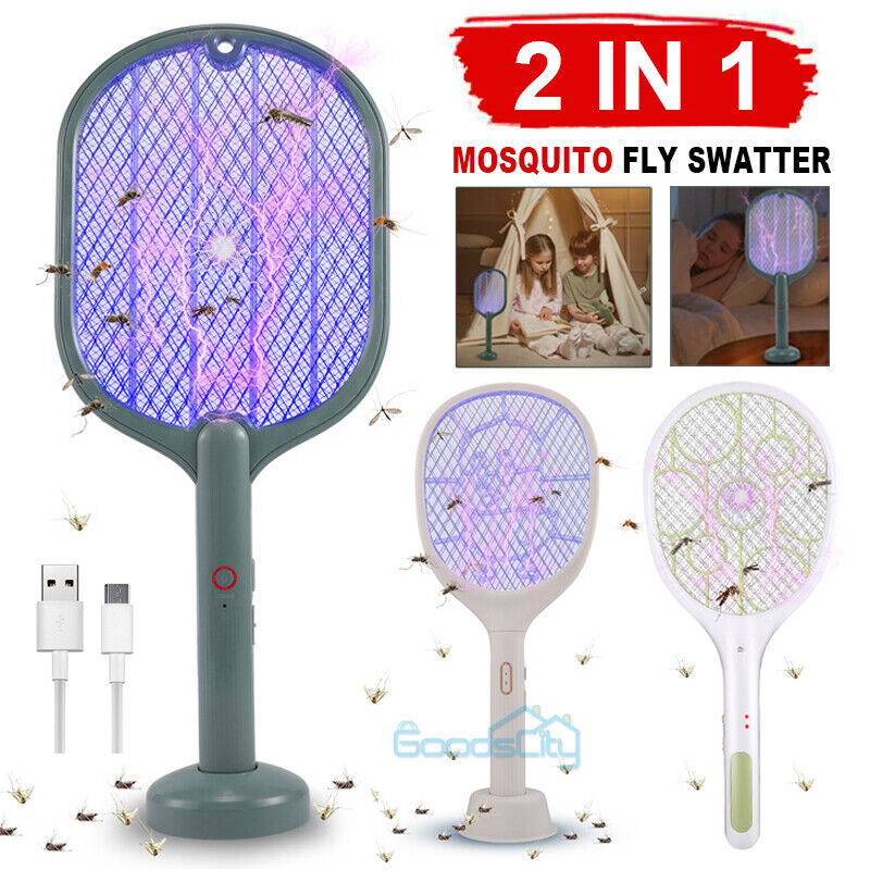 nye Raqueta Electrica Para Matar Moscas Y Mosquitos Matamoscas Con Luz LED Indicador