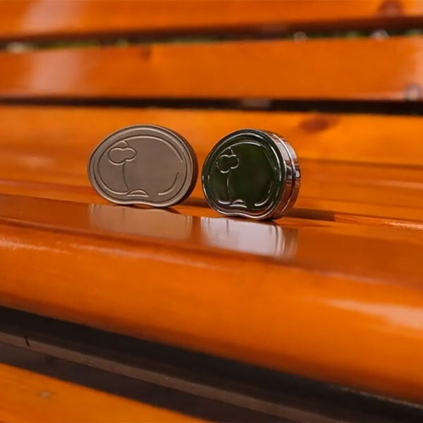 Hand Slider Bean Shape Stainless Steel Clicker Push card Stress Relief EDC Toy 07FC0E-D4 - KOEEK