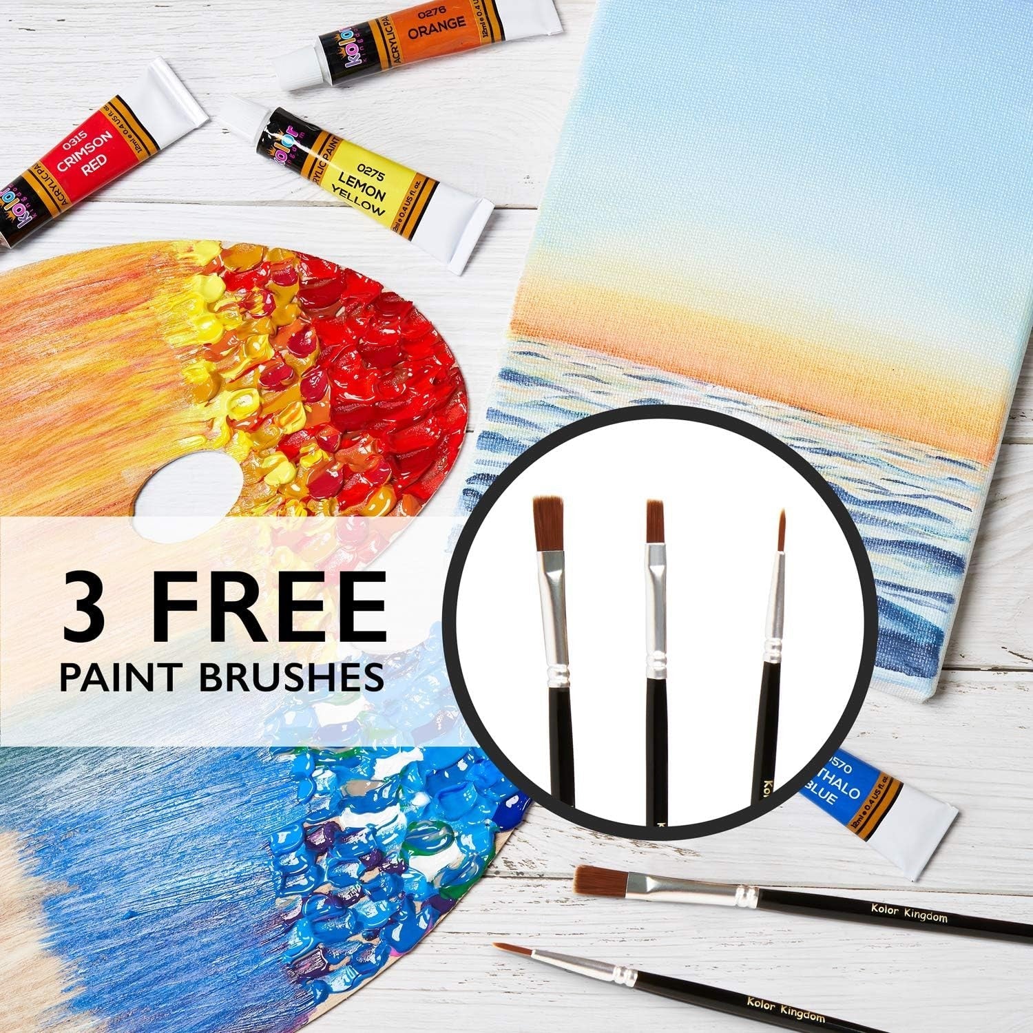 new Acrylic Paint Set Canvas Art Paints 24 0.36 Fl Oz (Pack of 27), ASSORTED 07FC0E-D4 - KOEEK
