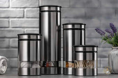 Kitchen Countertop Airtight Food Storage Container with Window, Set of 4 07FC0E-D4 - KOEEK