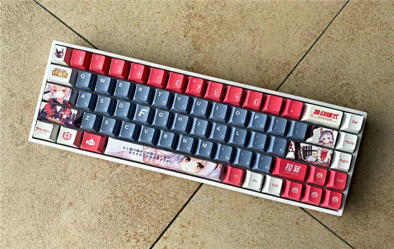 120 Keycaps Azur Lane Uss Laffey Keycap Anime PBT Dye-sub For Cherry MX Keyboard 07FC0E-D4 - KOEEK