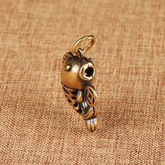 3.2cm Brass Hand-carved Hollow Goldfish Figurines Keychain Vintage Pendants 07FC0E-D4 - KOEEK