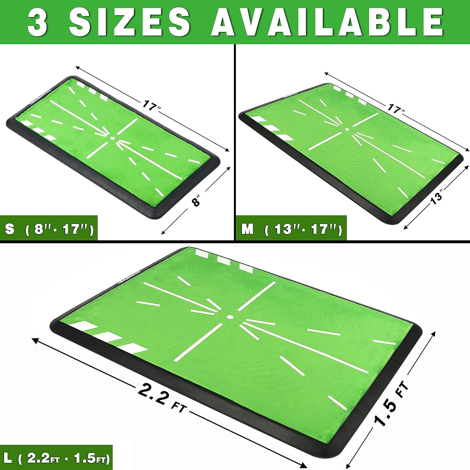 new CHAMPKEY 8" x 17" Premium Impact Golf Mat Upgraded 8“ x 17", Green/Black CHAMPKEY - KOEEK