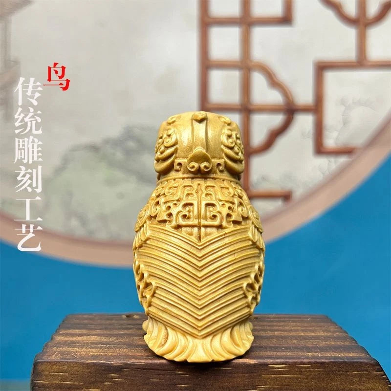 6.5cm Boxwood Carved Hand Piece Home Décor Gift Chinese Style Ornament 07FC0E-D4 - KOEEK