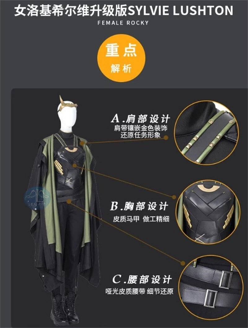 Loki Season 1 Lady Loki Cosplay Costume Outfits Halloween Women's Full Set Shoes 07FC0E-D4 - KOEEK