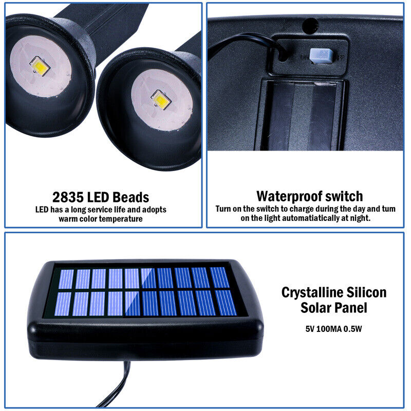 nye Luces LED Solares De Patio Lamparas Solares Patio Luz Solar Para Jardin 10 Luces