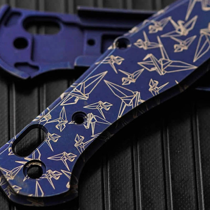 1 Pair TC4 Titanium Unibody Spine Scales for Benchmade Griptilian 551 Knives 07FC0E-D4 - KOEEK