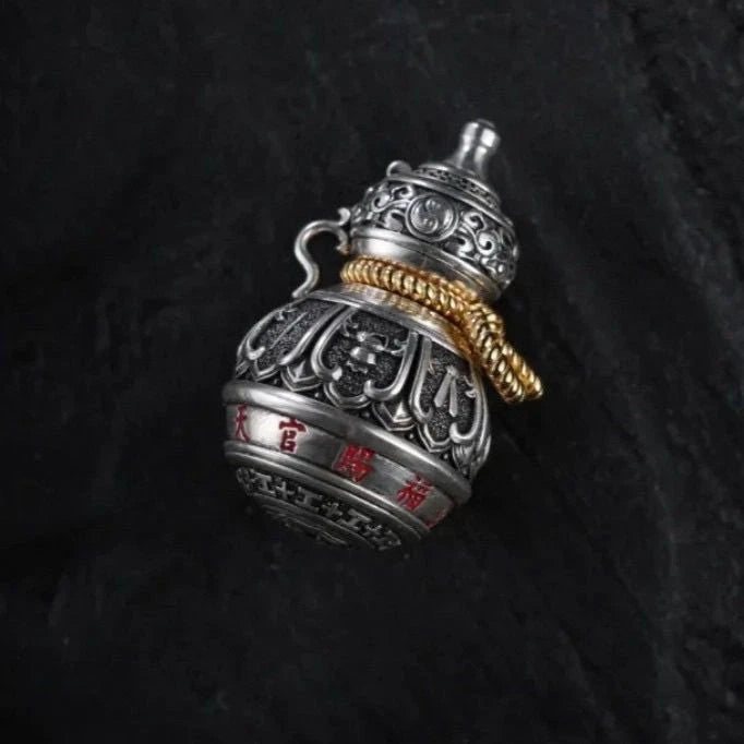 Taoist Taiji Bagua Gourd Pendant Necklace Chinese Style Vintage Amulet 07FC0E-D4 - KOEEK