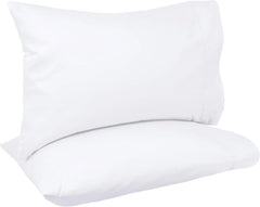 400 Thread Count Cotton Pillow Case, Standard, 30" L x 20" W, White - Set of 2
