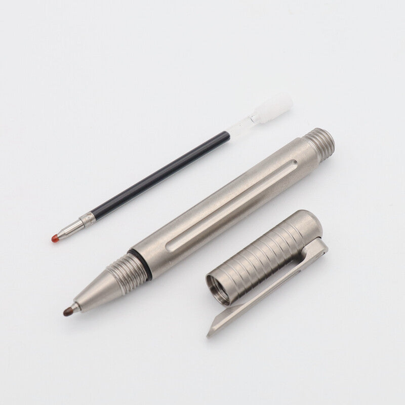 EDC Titanium Pocket Signature Pen Ballpoint Pen Outdoor Portable Travel Tools 07FC0E-D4 - KOEEK